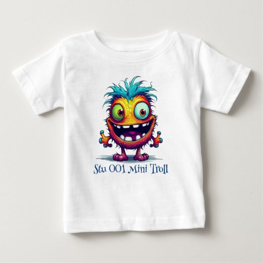 Stu 001ミニトロールパーソナライズされた ベビーTシャツ (正面)