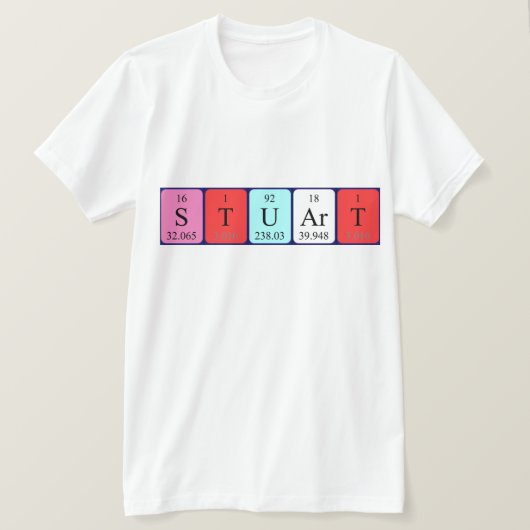 Stuart期別テーブル名のシャツ Tシャツ (デザイン正面)