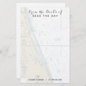 Stuart FLのデッキからのボート名航海の 便箋 (正面/裏面)