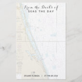 Stuart FLのデッキからのボート名航海の 便箋 (正面)