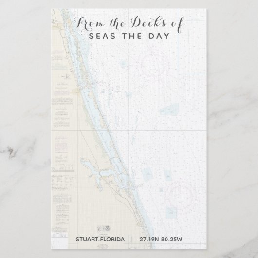 Stuart FLのデッキからのボート名航海の 便箋 (正面)