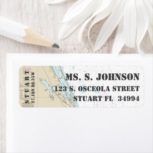 Stuart FLホームポートナビゲーショ航海のングラフ ラベル (インサイチュ)