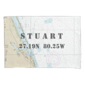 Stuart FL Authentic 航海の Chart ⚓🌊 枕カバー (正面)
