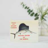 Stuart, Florida, Sailfish Centerからの挨拶 ポストカード (スタンド正面)