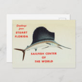 Stuart, Florida, Sailfish Centerからの挨拶 ポストカード (正面/裏面)