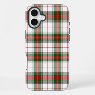 Stuart / Stewart タータン 白 赤 緑 プリント iPhone 16 Plusケース