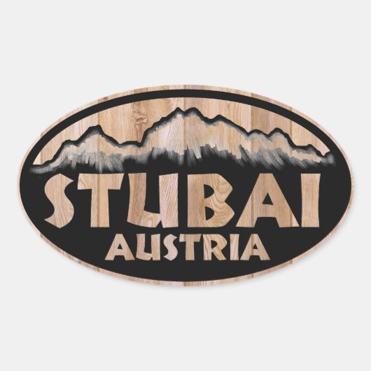 Stubai Austria木製サインオーバルシール 楕円形シール (正面)