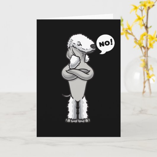 Stubborn Bedlington terrier Dog funny カード (黄色い花)