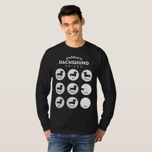Stubborn Dachshund Tricks Chart Tシャツ (正面フル)