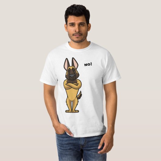 Stubborn Malinois Belgian Shepherd Dog funny  Tシャツ (正面フル)