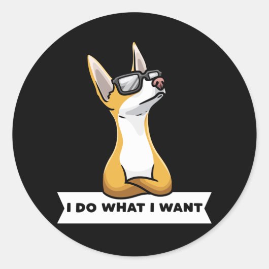 Stubborn Podenco dog ラウンドシール (正面)