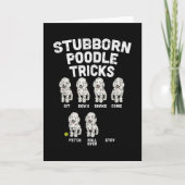 Stubborn Poodle Tricks Funny Dog Lover Owner カード (正面)