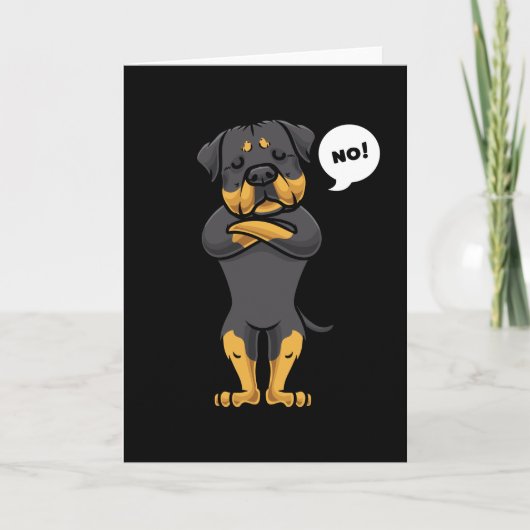 Stubborn Rottweiler Dog カード (正面)