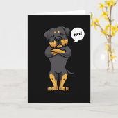 Stubborn Rottweiler Dog カード (黄色い花)