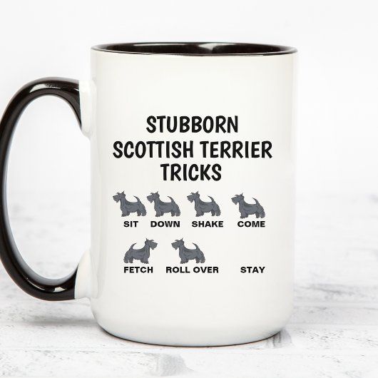 Stubborn Scottish Terrier Tricks , Funny Scottish マグカップ