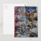 Stubborn Working Men a unique Mixed Media Collage ポストカード (正面/裏面)