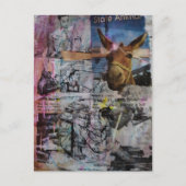 Stubborn Working Men a unique Mixed Media Collage ポストカード (正面)