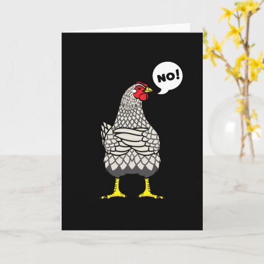 Stubborn Wyandotte Chicken カード (黄色い花)