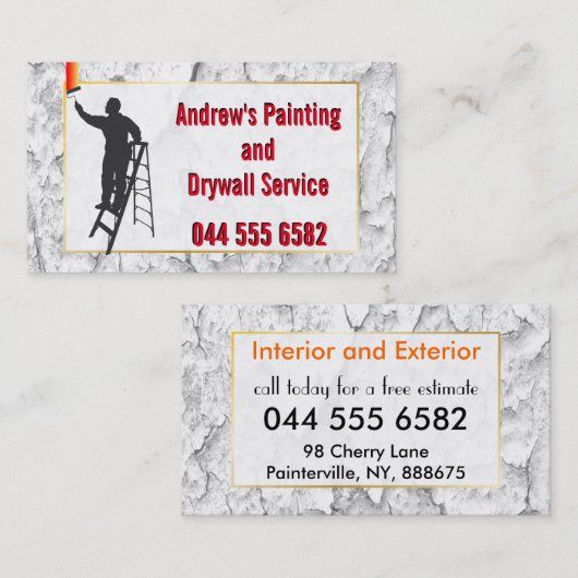 Stuccoの絵画サービス予算カラフル価値の新規 名刺 (正面/裏面)