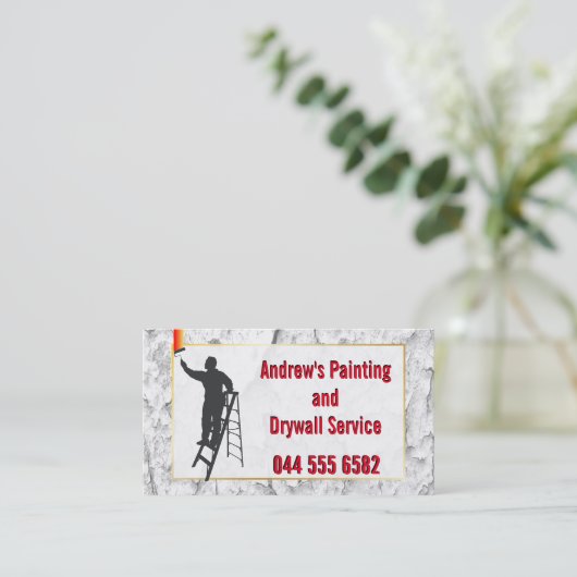 Stuccoの絵画サービス予算カラフル価値の新規 名刺 (スタンド正面)