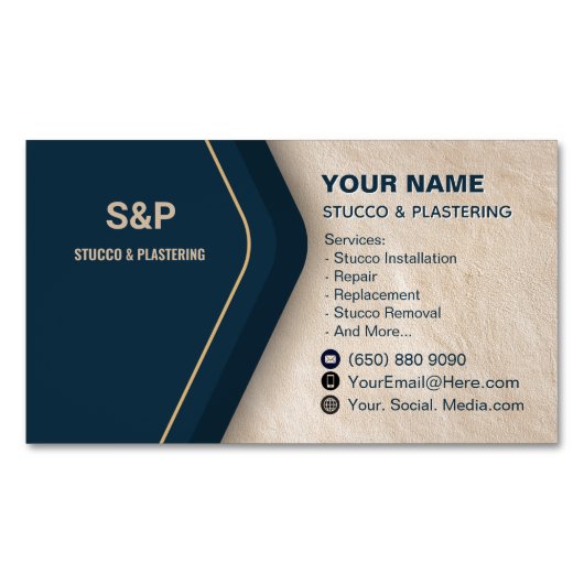 Stucco Business Card Magnet Plastering マグネット名刺 (正面)