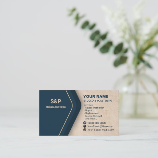 Stucco Business Card Plastering 名刺 (スタンド正面)