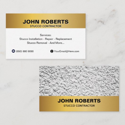 Stucco Business Card Plastering Service 名刺 (正面/裏面)