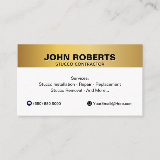 Stucco Business Card Plastering Service 名刺 (正面)