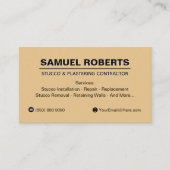 Stucco Business Card Plastering Wall Contractor 名刺 (正面)