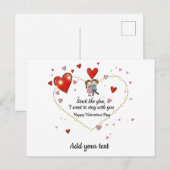 Stuck like glue valentine シーズンポストカード (正面/裏面)