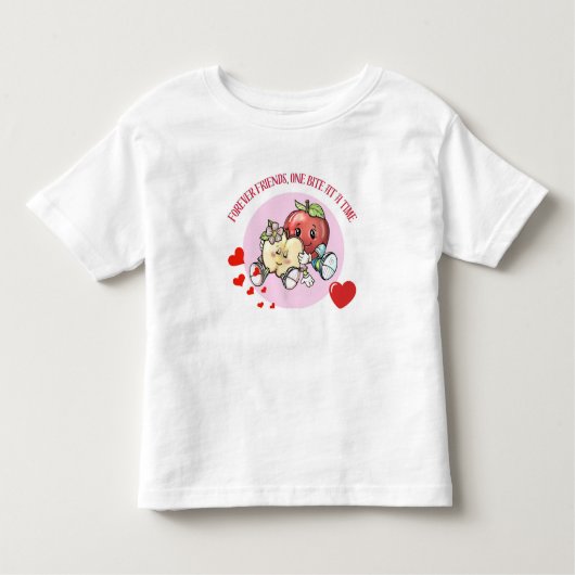 Stuck on You （愛らしいApple Buddies） トドラーTシャツ (正面)