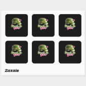 Stuck On You Cute Cactus Pun Kawaii Valentines Lov スクエアシール (シート)