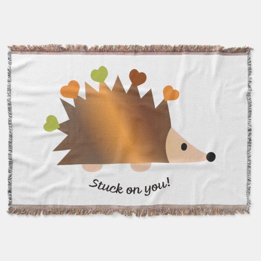 Stuck on You Hedgehogとハート スローブランケット (正面)