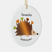 Stuck on You Hedgehogとハート セラミックオーナメント (右)