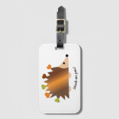 Stuck on You Hedgehogとハート ラゲッジタグ (正面縦)