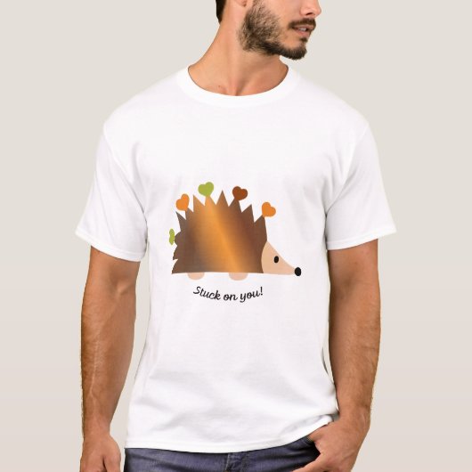 Stuck on You Hedgehogsとハート Tシャツ (正面)