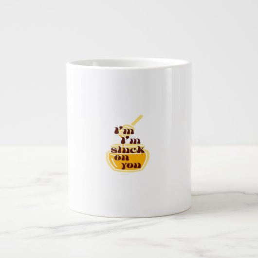 Stuck On You Minimal Love Design  ジャンボコーヒーマグカップ (正面)