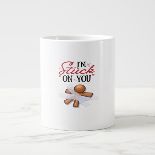 Stuck On You Modern Minimal Design  ジャンボコーヒーマグカップ (正面)