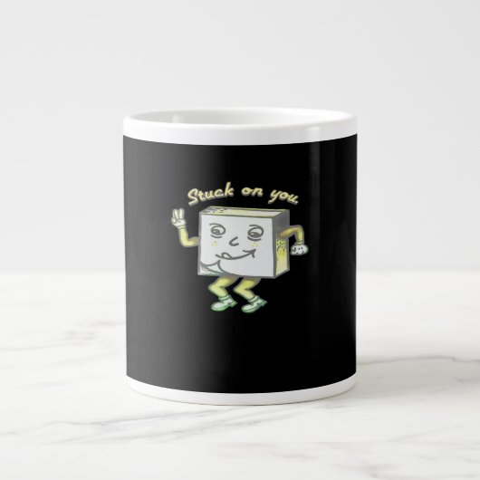 Stuck On You Post It Minimal Modern Style  ジャンボコーヒーマグカップ (正面)
