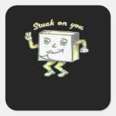 Stuck On You Post It Minimal Modern Style  スクエアシール (正面)