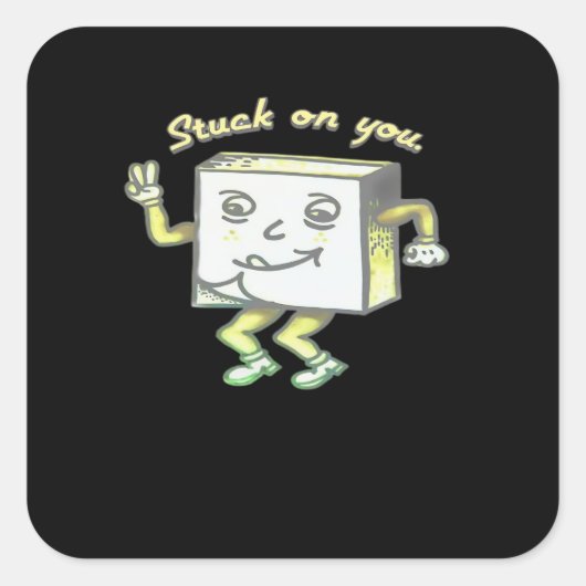 Stuck On You Post It Minimal Modern Style  スクエアシール (正面)