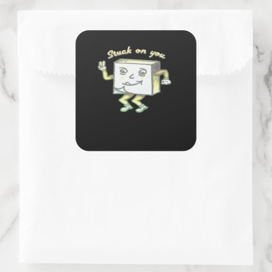 Stuck On You Post It Minimal Modern Style  スクエアシール (バッグ)