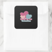 Stuck On You Valentine Funny Cactus Cute Design  スクエアシール (バッグ)