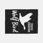 Stud Canadian Wolf Bird Funny  フリースブランケット (正面(横))