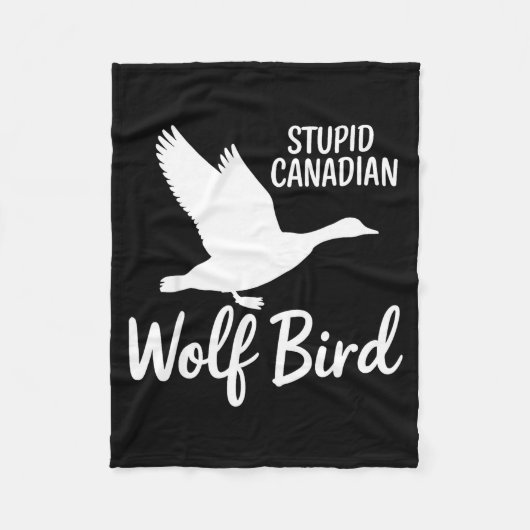 Stud Canadian Wolf Bird Funny  フリースブランケット (正面)