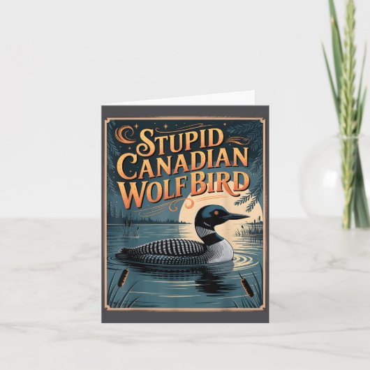 Stud Canadian Wolf Bird Funny Loon Humor  カード (正面)