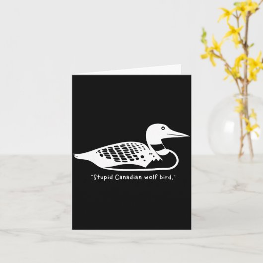 Stud Canadian Wolf Bird Funny Loon Humor  カード (黄色い花)