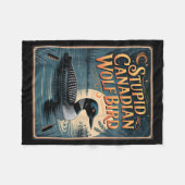 Stud Canadian Wolf Bird Funny Loon Humor  フリースブランケット (正面(横))