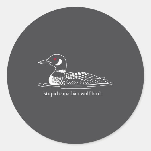 Stud Canadian Wolf Bird Funny Loon Humor  ラウンドシール (正面)