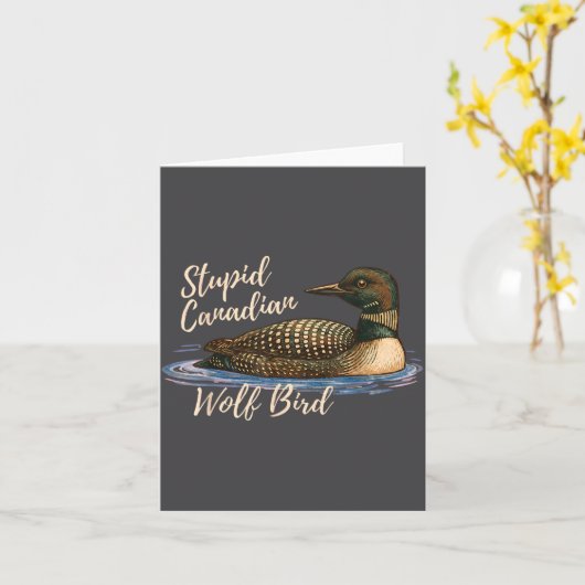 Stud Canadian Wolf Bird Funny Loon Humor Meme Sayi カード (黄色い花)
